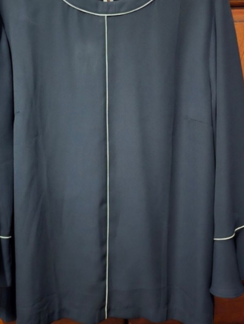 Banana Republic Navy Blouse with White Piping
